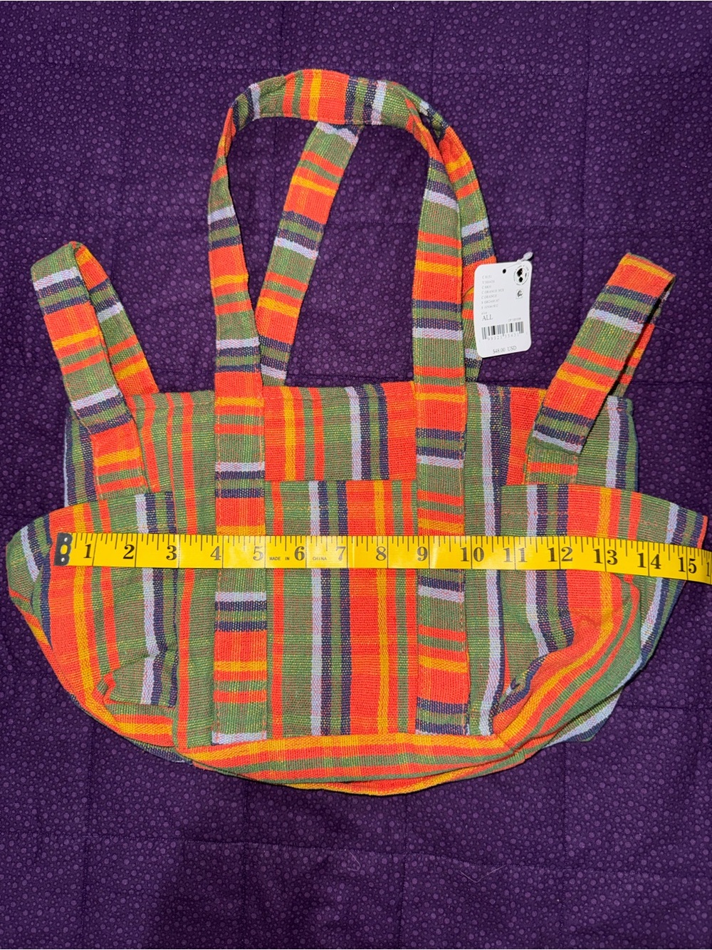 Free People Multicolor Striped Canvas Shoulder Bag